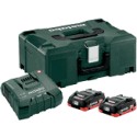 METABO Basis-set: accu-packs + lader basisset 18 v: 2 x lihd 4.0 ah, lader asc ultra 685130000
