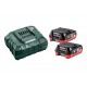 METABO Basis-set: accu-packs + lader basisset 12 v: 2 x lihd 4,0 ah, lader asc 55 685301000