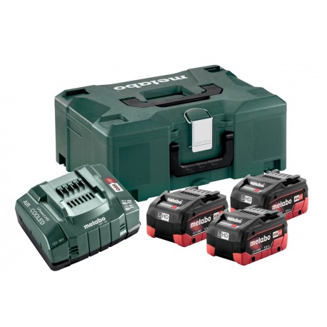 METABO Basis-set: accu-packs + lader in metaloc Basisset 18 V: 3 x LiHD 5.5 Ah, lader ASC 30-36 V 685069000