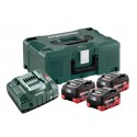 METABO Basis-set: accu-packs + lader in metaloc Basisset 18 V: 3 x LiHD 5.5 Ah, lader ASC 30-36 V 685069000