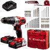 EINHELL TE-CD 18/2 li-i kit 2.0 ah + 64-delige accesoireset - accu klopboor-/schroefmachine - 2 accu's - pow 4514221