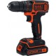 BLACK+DECKER 18V Lithium Ion accu schroef-/boormachine met 1,5Ah accu, 1 variabele snelheid, 11 koppelinstellingen, LED verlic