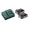 METABO Basis-set: accu-packs + lader basisset 18 v: 2 x 2.0ah li-power, lader sc 30 685161000