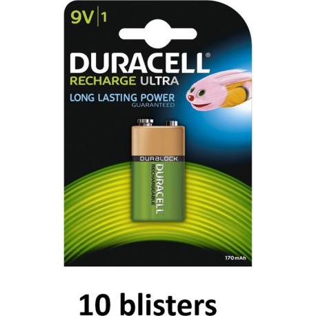 DURACELL RCR Ultra NiMH batt 9V 170mAh - 10 stuks BD6LSDHR61-BL1