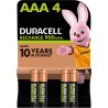 DURACELL RCR Ultra NiMH batt AAA 1,2V 900mAh BL4 BDLSDHR03-BL4