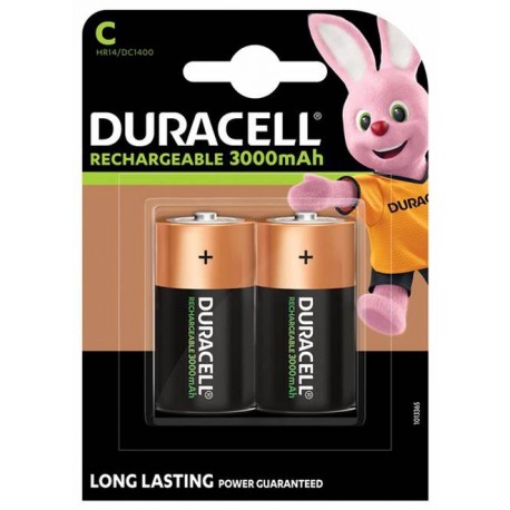 DURACELL Oplaadbaar 3000mAh batterij C 1,2V - 2 stuk in blister BDRCRHR14-BL2