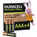 DURACELL RCR Plus NiMH batt AAA 1,2V 750mAh BDHR03-BL4