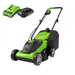GREENWORKS 24 Volt accu grasmaaier, met accu en lader G24LM33K2