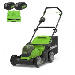 GREENWORKS 48 Volt (2X24 Volt) Accu maaier met dual lader en 2 x 4Ah accu G24X2LM41K4X