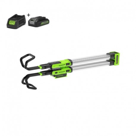 GREENWORKS 24 Volt Accu multifunctionele lamp met 2Ah accu en lader G24HWLK2