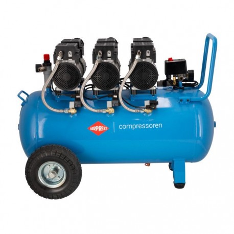 AIRPRESS Stille olievrije compressor LMO 90-380 8 bar 3 pk (3 x 1 pk) / 2,25 kW 280 l/min 90 l 36537