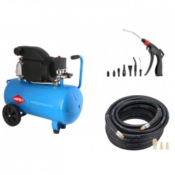 AIRPRESS HL 275-50 + luchtslang 20 bar 20 m 1/4" 14 x 8 mm + blaaspistool set met 7 nozzles 36856-40492-45029