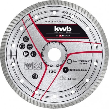 EINHELL Turbo Diamantsnijschijf - ø 200 x 25,4 mm geschikt voor TE-TC 620 U, TE-TC 920 UL 49797750