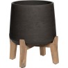 POTTERYPOTS Bloempot - Patt Feet Low Black Washed - Grijs/Zwart - D 28 cm H 29 cm - Plantopening 18 cm PFL3026-19-33