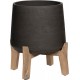 POTTERYPOTS Patt feet Low - 20.5 x 20.5 x 21 cm inclusief pootjes - Black Washed PFL3026-14-33