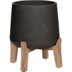 POTTERYPOTS Patt feet Low - 20.5 x 20.5 x 21 cm inclusief pootjes - Black Washed PFL3026-14-33