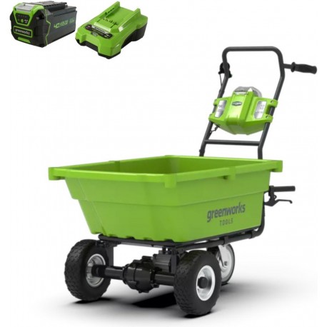 GREENWORKS 40 Volt Accu Kruiwagen inclusief 4.0 Ah accu en 40 volt oplader G40GCK4