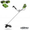 GREENWORKS 40 Volt Accu Trimmer en Bosmaaier met twee x 2Ah accu en 40 Volt lader GD40BCBK2X
