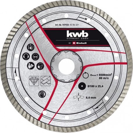 EINHELL Turbo diamantsnijschijf - ø180x25,4 mm 49797650