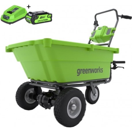 GREENWORKS 40 Volt Accu kruiwagen met 2 Ah accu en 40 volt lader G40GCK2