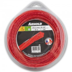 ARNOLD Trimmerdraden, Rond, Gedraaid, Rood, 3,3 mm, 37 meter 1082-U5-3337