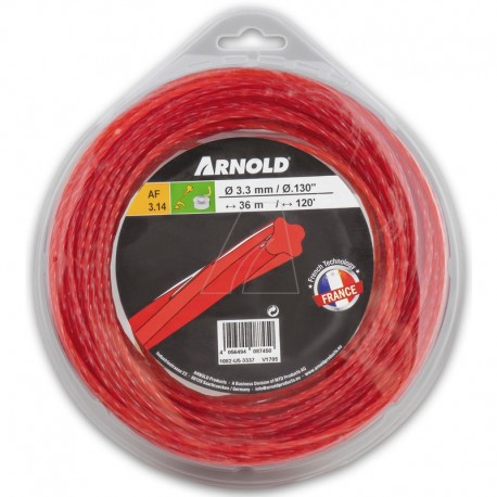 ARNOLD Trimmerdraden, Rond, Gedraaid, Rood, 3,3 mm, 37 meter 1082-U5-3337