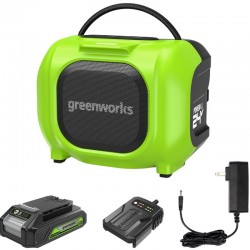 GREENWORKS 24 Volt Bluetooth Speaker met 2Ah accu en lader G24BTSPK2
