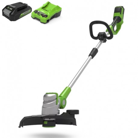 GREENWORKS 24 Volt Accu Trimmer en Kantensnijder inclusief 2Ah accu en 24 volt lader G24LT30MK2