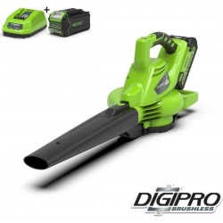 GREENWORKS 40 Volt Accu Bladblazer en Zuiger met lader en 4 Ah accu GD40BVK4