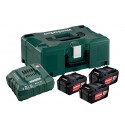 METABO Basis-set: accu-packs + lader in metaloc 3 x Li-Power accu-pack 18 V/5,2 Ah 685062000