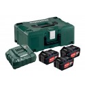 METABO Basis-set: accu-packs + lader in metaloc 3 x Li-Power accu-pack 18 V/4,0 Ah 685063000