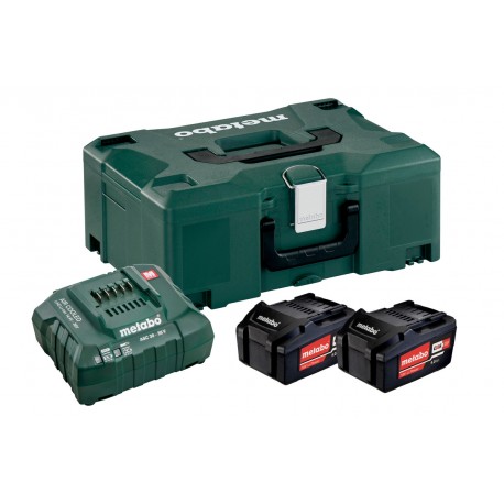 METABO Basis-set: accu-packs + lader in metaloc 2 x Li-Power accu-pack 18 V/4,0 Ah 685064000