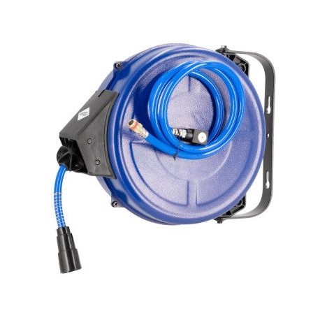 AIRPRESS Luchtslanghaspel wandmodel 15 bar 12 m 3/8 13.5 x 9.5 mm PU draaibaar met accessoires 4651012