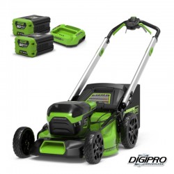 GREENWORKS 60 Volt accu grasmaaier inclusief twee 2.0 Ah accu's en een 60 Volt oplader GD60LM51SPK2X