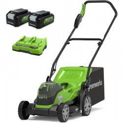 GREENWORKS 48 Volt (2X24 Volt) accu maaier met 4 x 4 Ah accu en dual lader G24X2LM36K44X