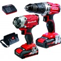 EINHELL Accu Power Tool Kit 18v/2.0 ah (Accu Klopboormachine + Accu Slagschroefmachine), Power x-change 4257214
