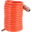 AIRPRESS Spiraalslang Nylon  Binnen Ø 6 - Buiten Ø 8 mm  Type Orion snelkoppeling en insteeknippel  3 meter  12 bar 45890-SL