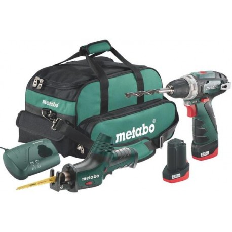 METABO Accu combo set 10.8 volt 2 x 2.0 ah li-power, lc 40 en tas combo set 2.4 10.8v: bs + ase 685056000