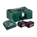 METABO Basis-set: accu-packs + lader in metaloc 2 x Li-Power accu-pack 18 V/5,2 Ah 685065000