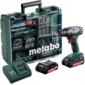 METABO Accu boorschroefmachine 18 Volt 2 x 2.0 Ah Li-Power, SC 60 Plus en 10 mm boorhouder BS 18 Mobile Wor 602207880